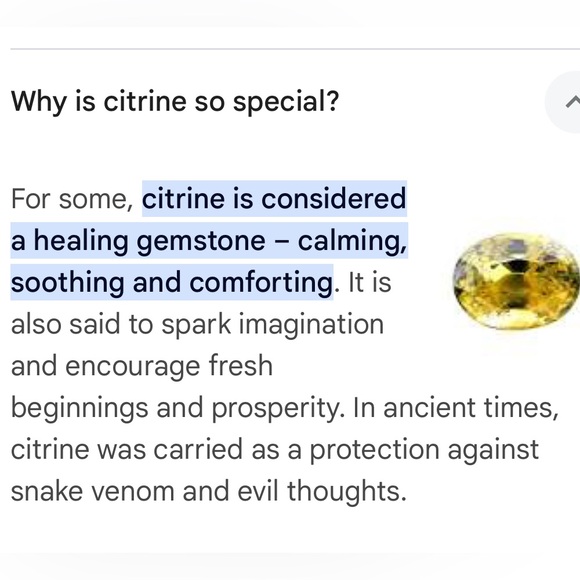 Natural small citrine in rhodium plated 9 25 silver ring size 6 - Picture 7 of 7